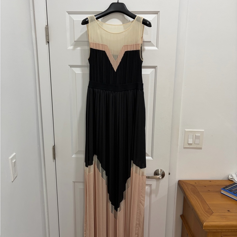 BCBGMaxAzria Katherine Black and Cream Maxi Dress